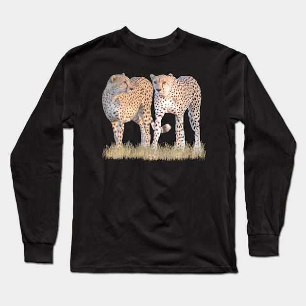 2 Cheetahs - Predator - Cats in Africa Long Sleeve T-Shirt by T-SHIRTS UND MEHR